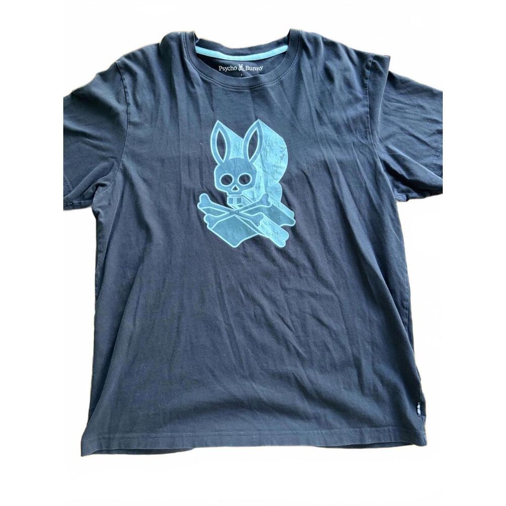 Psycho‎ Bunny Dayton Graphic Tee Black Size 7 (XL) 100% Pima Cotton Made in Peru
